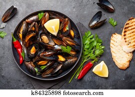 Traditional seafood mussels Traditional seafood mussels