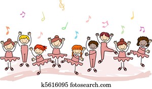 ילדים, להתאמן, בלט