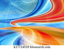 Abstract technology background of blue curved shapes in dynamic speed motion. Computer generated illustration. Abstract technology background of blue curved shapes in dynamic speed motion. Computer generated illustration.