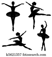 Ballet Dancer Silhouettes - 1 Ballet Dancer Silhouettes - 1