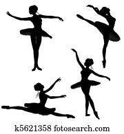 Ballet Dancer Silhouettes - 2 Ballet Dancer Silhouettes - 2