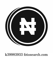 Coin naira icon, simple style