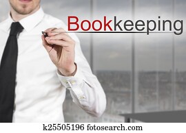 forretningsmand skrive, bogholderiet, ind den luft