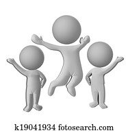 Happy people gray logo 3 D Happy people gray logo 3 D