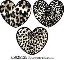 heart with animal skin heart with animal skin