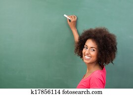 hermoso, americano africano, estudiante, o, profesor