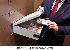 Locker in a bank vault