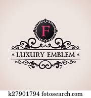 Luxury logo. Calligraphic pattern elegant decor elements. Vintage Luxury logo. Calligraphic pattern elegant decor elements. Vintage