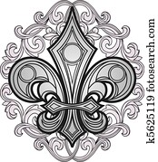 shield symbol with swirl ornament shield symbol with swirl ornament