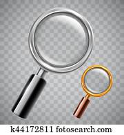 Silver and Golden Magnifying Glass Silver and Golden Magnifying Glass