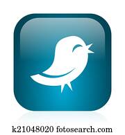 twitter blue glossy internet icon twitter blue glossy internet icon