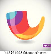 arco íris, logotipo, de, shofar