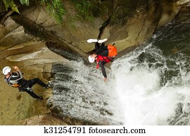 Canyoning Waterfall Stunt Canyoning Waterfall Stunt
