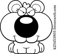 Cartoon Bear Cub Peeking Clipart K23453764 Fotosearch