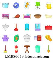 Community icons set, cartoon style Community icons set, cartoon style