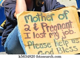 Homeless mother. Homeless mother.
