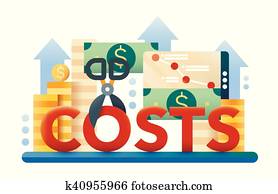 Reduce Costs - flat design website banner