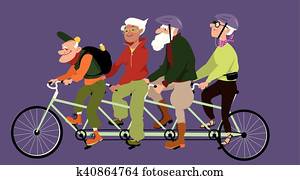 Riding a tandem bike Riding a tandem bike