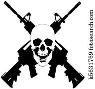 Skull and Guns - vector Skull and Guns - vector