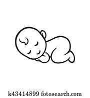 Sleeping baby silhouette