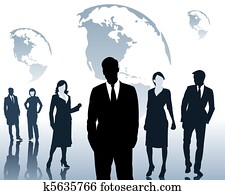 Team and the business people