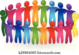 Vector Teamwork meeting people logo Vector Teamwork meeting people logo
