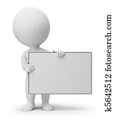 3d, klein, mensen, -, lege, plank