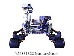 3D Rendering Mars Rover on White