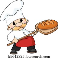 baker with bread baker with bread