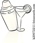 Cocktail Shaker and Cocktail Glass Icons Cocktail Shaker and Cocktail Glass Icons