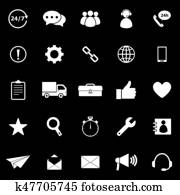 Customer service icons on black background Customer service icons on black background
