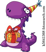 dinosaur and a gift dinosaur and a gift