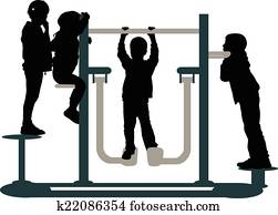 enfants jouer, dans parc