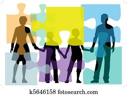 Family counseling people problem solution puzzle Family counseling people problem solution puzzle