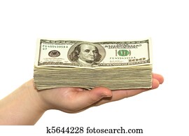 hand with cash hand with cash