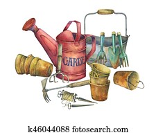 Illustration of gardening tools. Illustration of gardening tools.