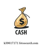 logotipo, bolsa de dinero