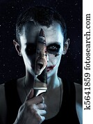 Spooky man with knife