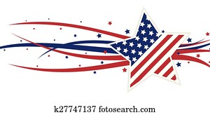 American themed star and swirls American themed star and swirls