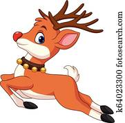 Cartoon baby deer jumping Cartoon baby deer jumping