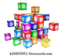 Colorful social media icons Colorful social media icons