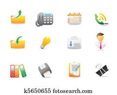 empresa / negocio, y, iconos de la oficina