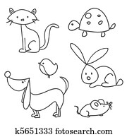Hand drawn cartoon pets Hand drawn cartoon pets