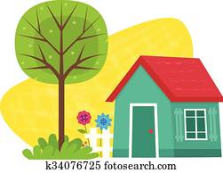 Small House With Tree Small House With Tree
