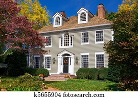 Suburb Single Family House Home Georgian Colonial