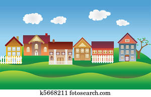Beautiful village or neighborhood Beautiful village or neighborhood