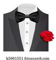 Bow tie with rose Bow tie with rose