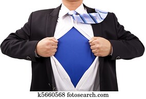 Businessman with courage and superman concept Businessman with courage and superman concept