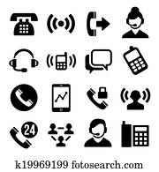 Phone and Call Center Icons Set Phone and Call Center Icons Set