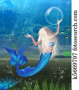 Pretty Blonde Mermaid scene Pretty Blonde Mermaid scene